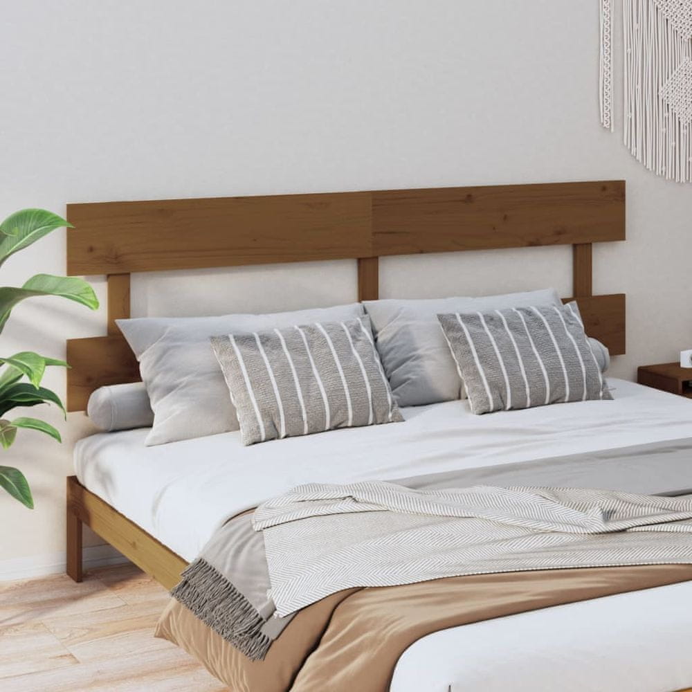 Vidaxl Čelo postele, medovo hnedé, 184x3x81 cm, masívne borovicové drevo